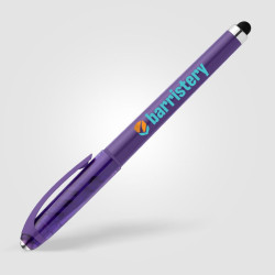 Stylo publicitaire bille encre gel en plastique recyclé avec bille anti-stress