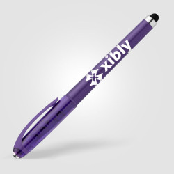 Stylo publicitaire bille encre gel en plastique recyclé avec bille anti-stress