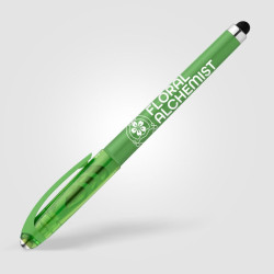 Stylo publicitaire bille encre gel en plastique recyclé avec bille anti-stress