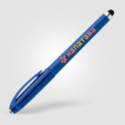 Stylo publicitaire bille encre gel en plastique recyclé avec bille anti-stress