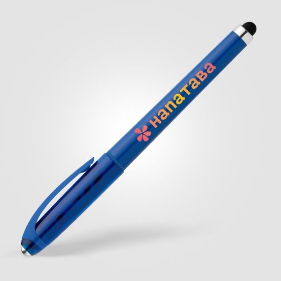 Stylo publicitaire bille encre gel en plastique recyclé avec bille anti-stress