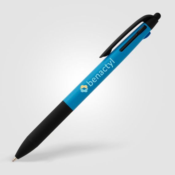 Stylo bille personnalisé stylet 3 en 1 en plastique recyclé
