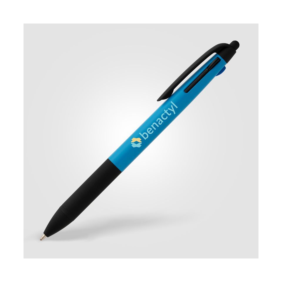 Stylo bille personnalisé stylet 3 en 1 en plastique recyclé
