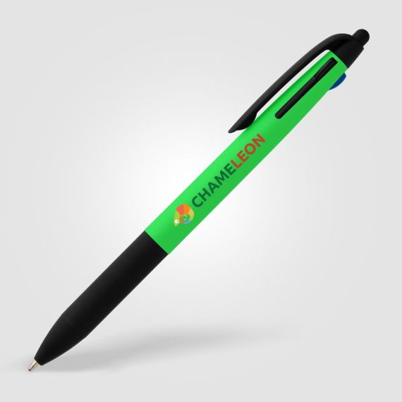 Stylo bille personnalisé stylet 3 en 1 en plastique recyclé