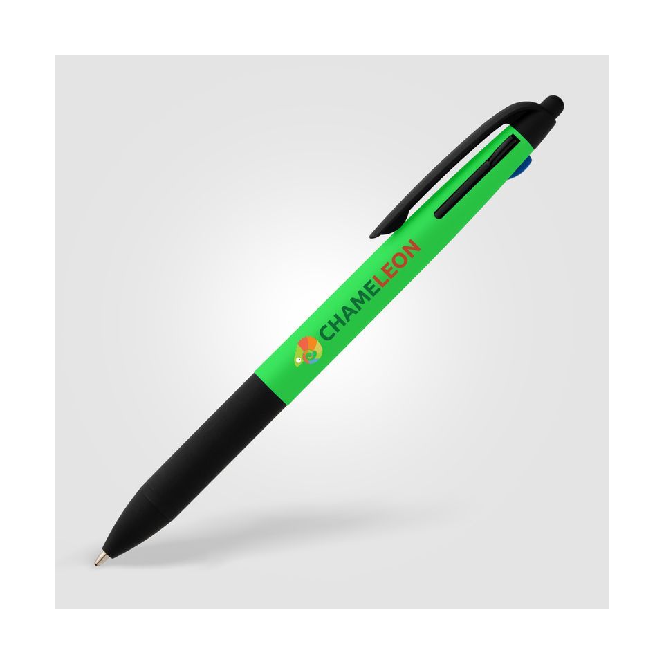 Stylo bille personnalisé stylet 3 en 1 en plastique recyclé