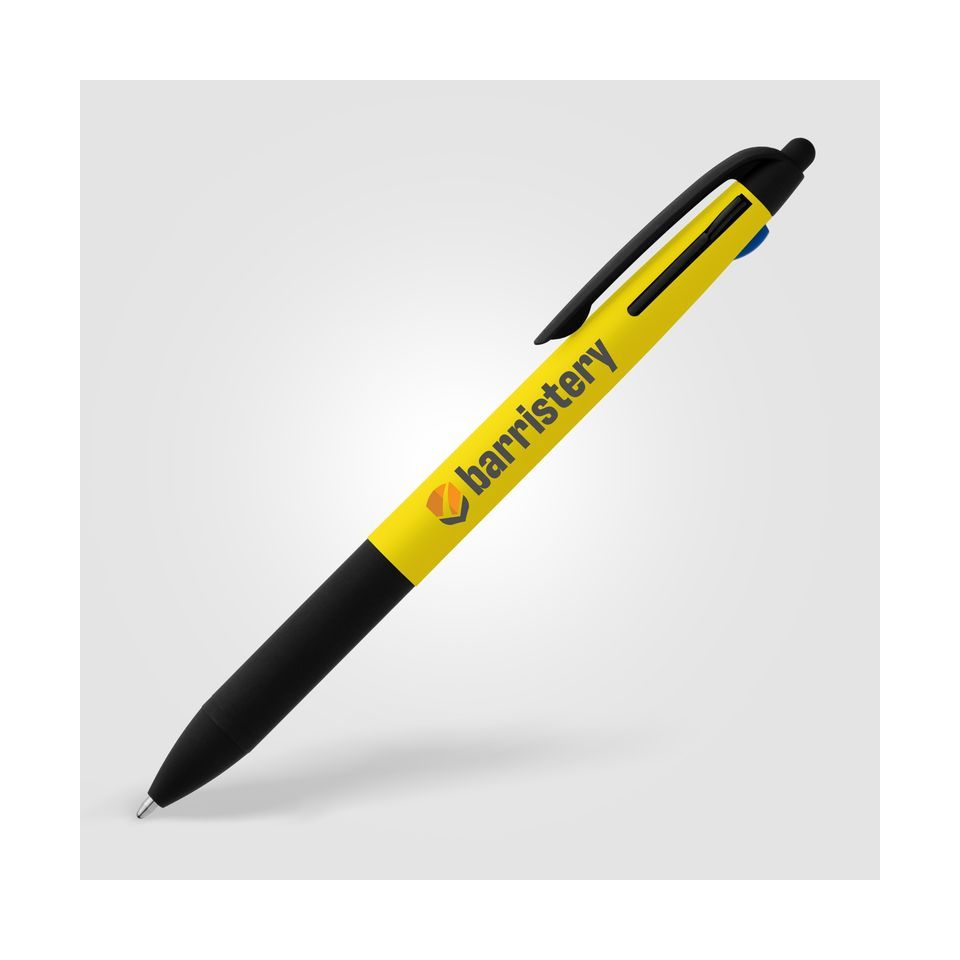 Stylo bille personnalisé stylet 3 en 1 en plastique recyclé