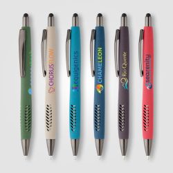 Stylo bille personnalisé stylet en plastique recyclé finition pierre