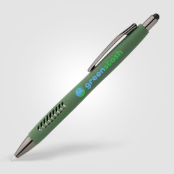 Stylo bille personnalisé stylet en plastique recyclé finition pierre