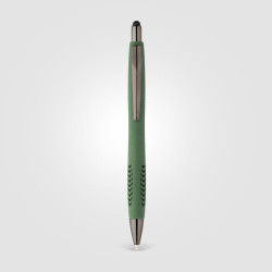Stylo bille personnalisé stylet en plastique recyclé finition pierre