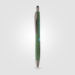 Stylo bille personnalisé stylet en plastique recyclé finition pierre