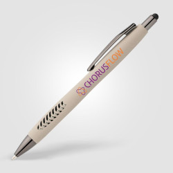 Stylo bille personnalisé stylet en plastique recyclé finition pierre