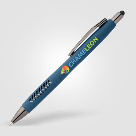Stylo bille personnalisé stylet en plastique recyclé finition pierre