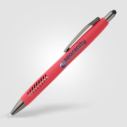 Stylo bille personnalisé stylet en plastique recyclé finition pierre