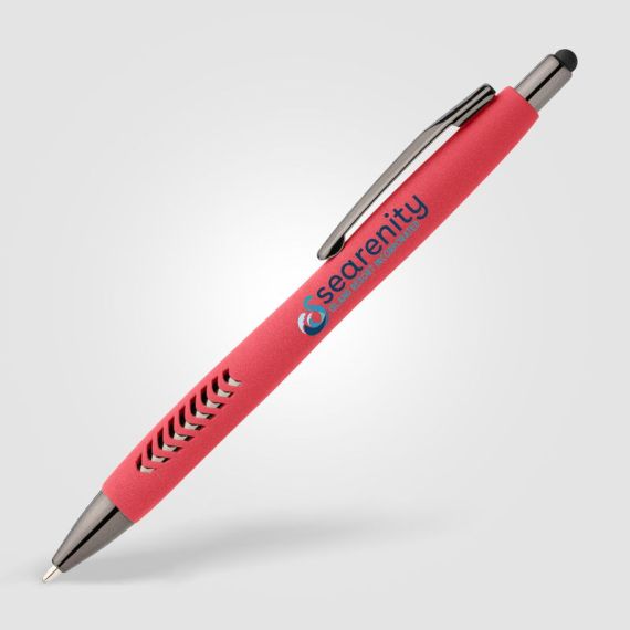 Stylo bille personnalisé stylet en plastique recyclé finition pierre