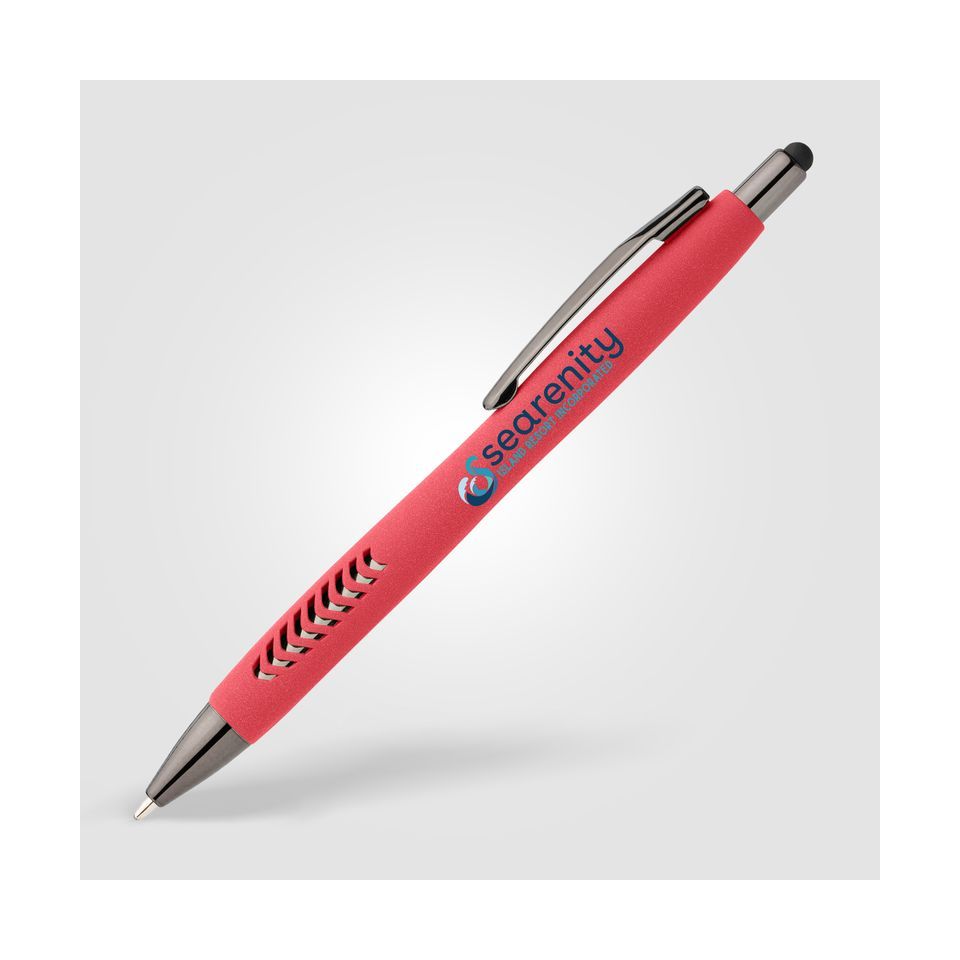 Stylo bille personnalisé stylet en plastique recyclé finition pierre