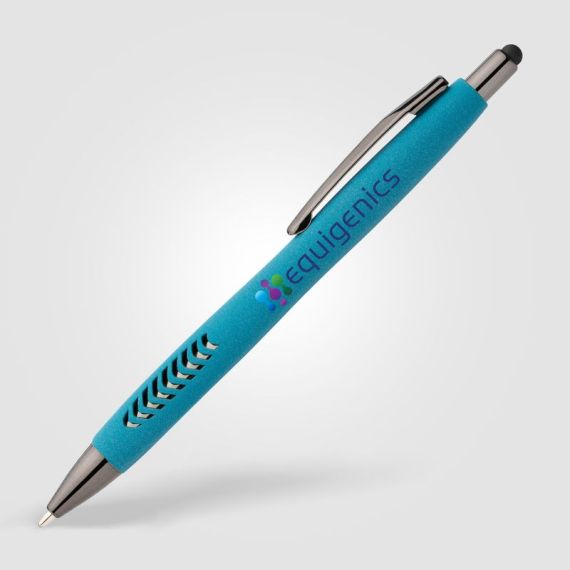 Stylo bille personnalisé stylet en plastique recyclé finition pierre