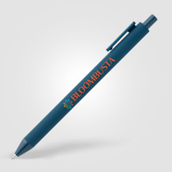Stylo bille rétractable personnalisé en plastique recyclé soft touch