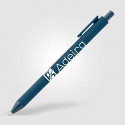 Stylo bille rétractable personnalisé en plastique recyclé soft touch