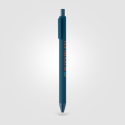Stylo bille rétractable personnalisé en plastique recyclé soft touch