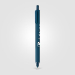 Stylo bille rétractable personnalisé en plastique recyclé soft touch