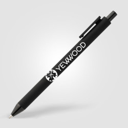 Stylo bille rétractable personnalisé en plastique recyclé soft touch