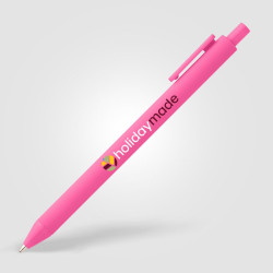 Stylo bille rétractable personnalisé en plastique recyclé soft touch