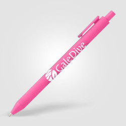 Stylo bille rétractable personnalisé en plastique recyclé soft touch