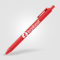 Stylo bille rétractable personnalisé en plastique recyclé soft touch
