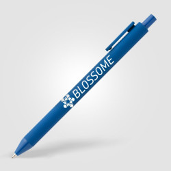 Stylo bille rétractable personnalisé en plastique recyclé soft touch