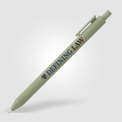 Stylo bille rétractable personnalisé en plastique recyclé soft touch