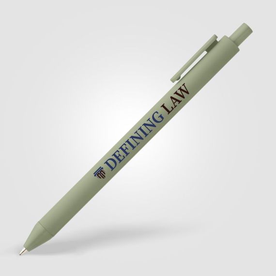 Stylo bille rétractable personnalisé en plastique recyclé soft touch