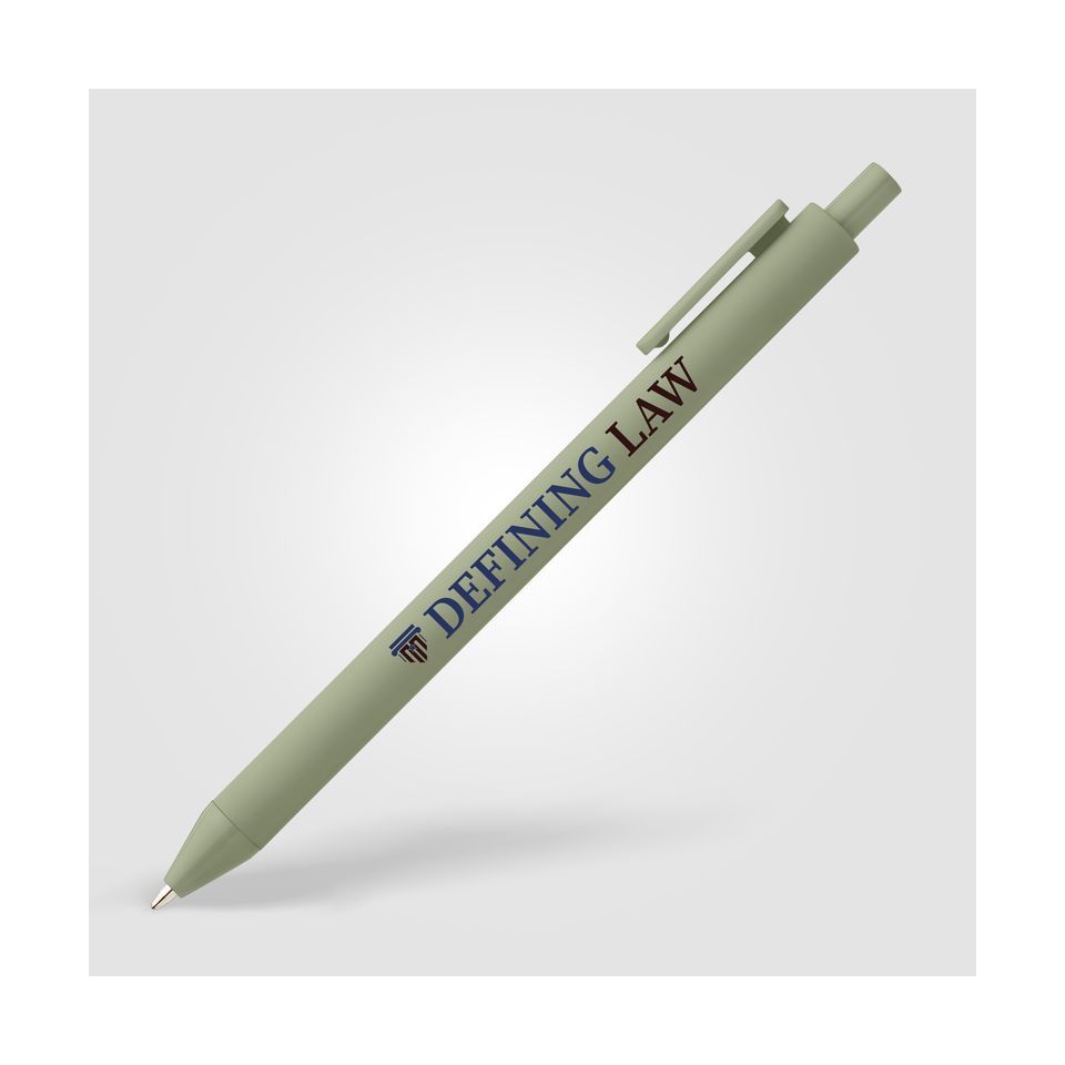 Stylo bille rétractable personnalisé en plastique recyclé soft touch