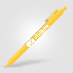 Stylo bille rétractable personnalisé en plastique recyclé soft touch