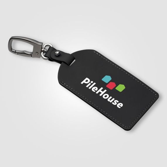 Étiquette à bagage personnalisée en aluminium recyclé avec mousqueton