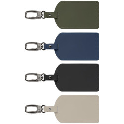 Étiquette à bagage personnalisée en aluminium recyclé avec mousqueton