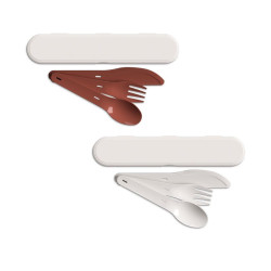 Set de couverts personnalisé réutilisable en plastique fabriqué en France