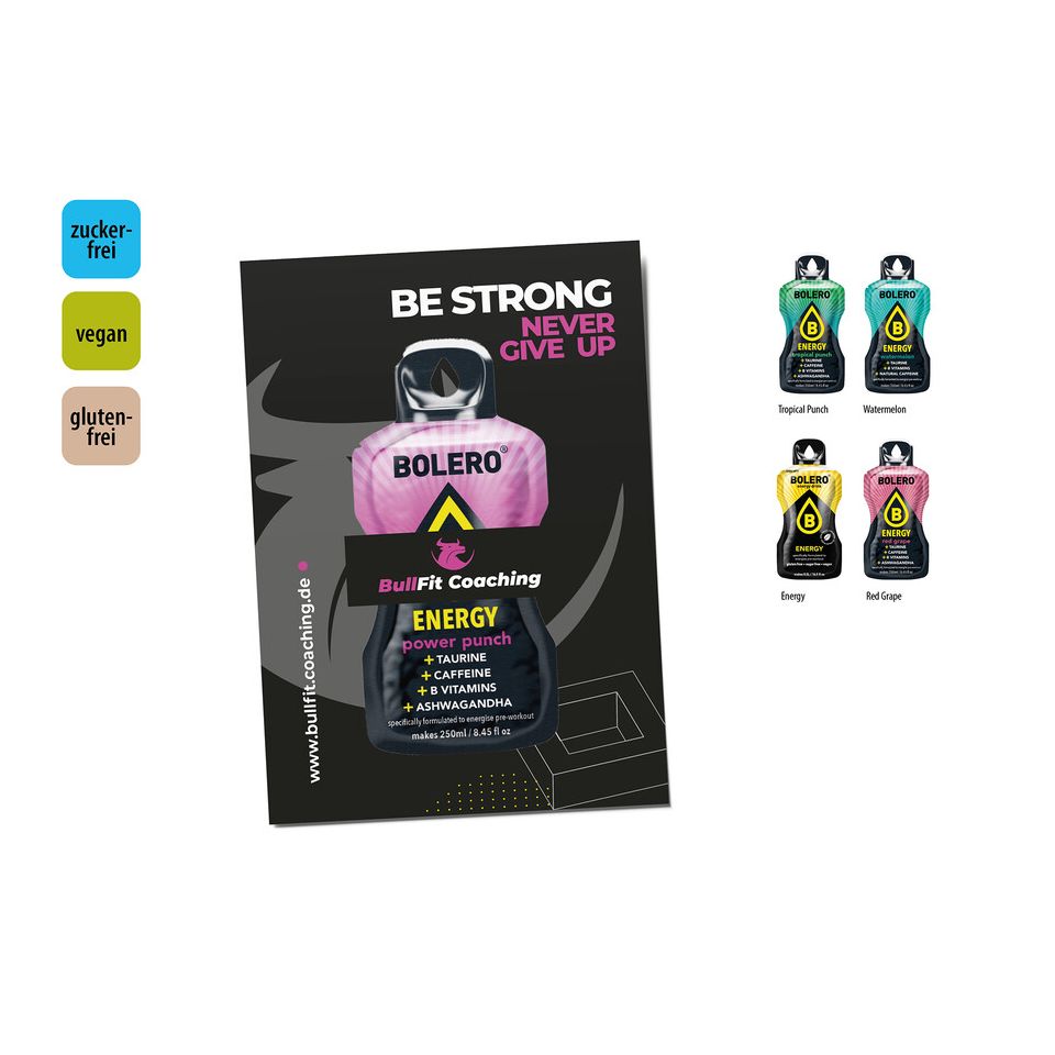 Boisson énergisante personnalisée avec carte Bolero
