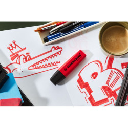 Surligneur publicitaire stabilo BOSS Original Vrai Rouge fabriqué en Europe