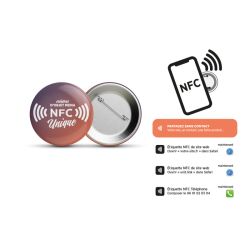 Badge bouton personnalisé avec puce NFC