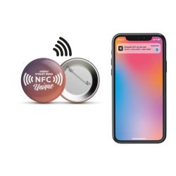 Badge bouton personnalisé avec puce NFC