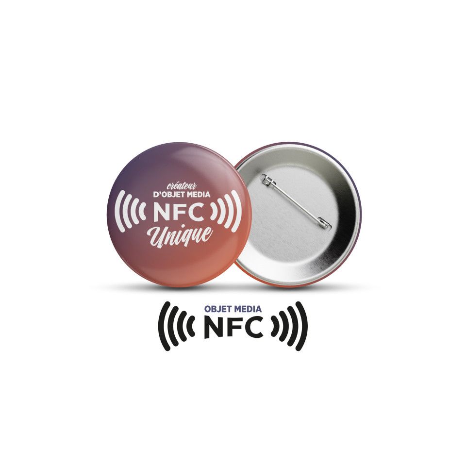 Badge bouton personnalisé avec puce NFC