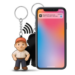 Porte-clés personnalisé PVC Souple 3D avec puce NFC