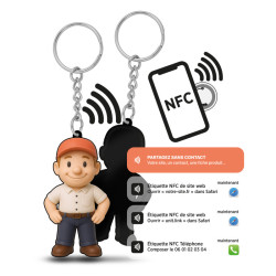 Porte-clés personnalisé PVC Souple 3D avec puce NFC