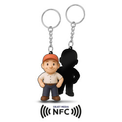 Porte-clés personnalisé PVC Souple 3D avec puce NFC