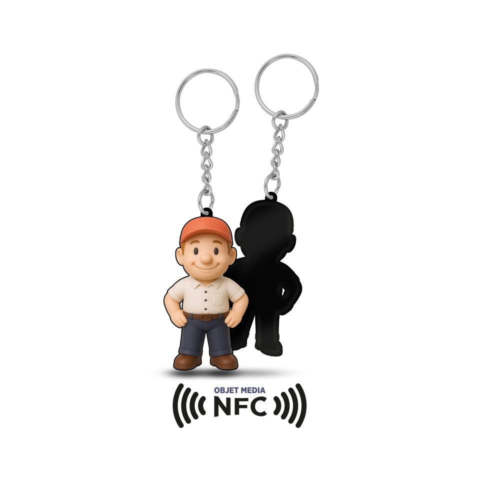 Porte-clés personnalisé PVC Souple 3D avec puce NFC