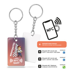 Porte-clés personnalisé PVC rigide avec puce NFC