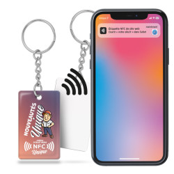 Porte-clés personnalisé PVC rigide avec puce NFC