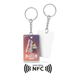 Porte-clés personnalisé PVC rigide avec puce NFC