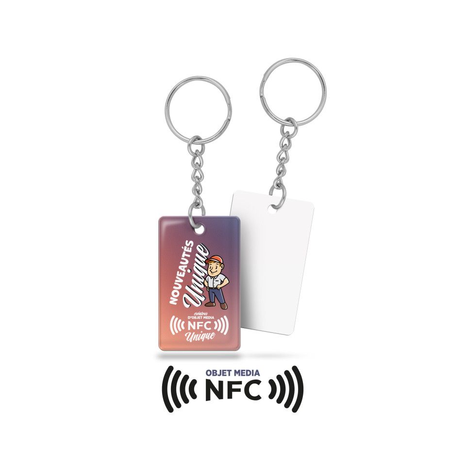 Porte-clés personnalisé PVC rigide avec puce NFC