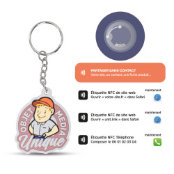 Porte-clés personnalisé PVC souple 2D avec puce NFC